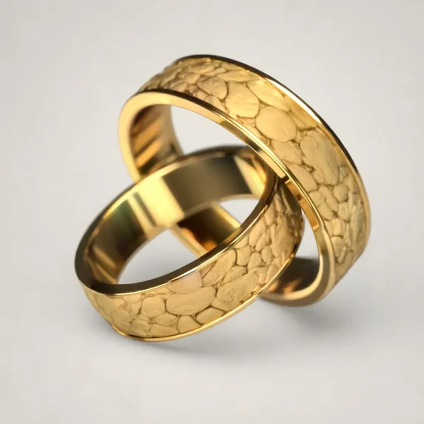 Cobblestone Charm Wedding Rings